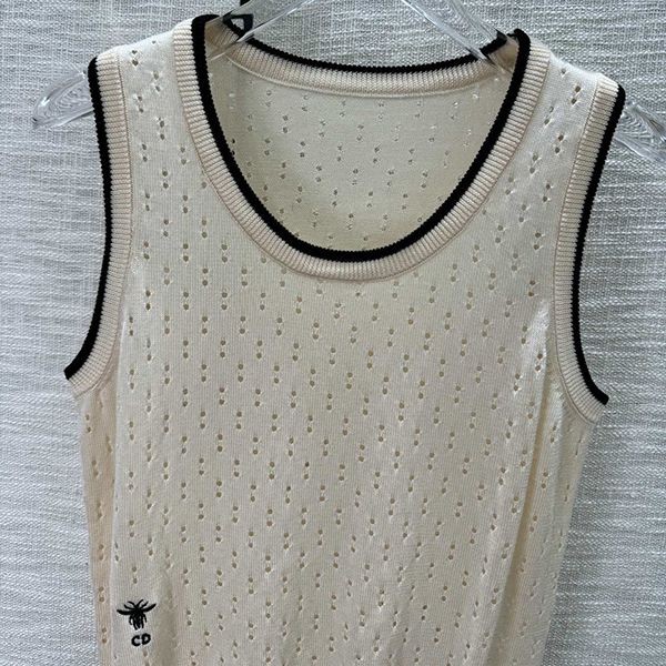新色☆希少 ディオール ニット ベスト コピー ハニー刺繍 dek59855